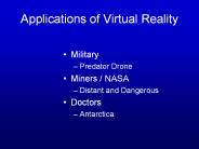 Applications of Virtual Reality