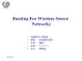 Routing For Wireless Sensor Networks PowerPoint PPT Presentation