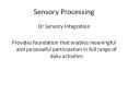 Sensory Processing PowerPoint PPT Presentation