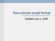 Two-column script format