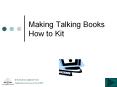 Making Talking Books How to Kit PowerPoint PPT Presentation