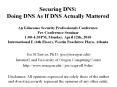 Securing DNS: Doing DNS As If DNS Actually Mattered An Educause Security Professionals Conference Pre-Conference Seminar 1:00-4:30PM, Monday, April 12th, 2010 International E (6th Floor), Westin Peachtree Plaza, Atlanta PowerPoint PPT Presentation