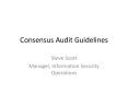 Consensus Audit Guidelines PowerPoint PPT Presentation