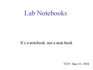 Lab Notebooks