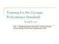 Training for the Georgia Performance Standards World Focus PowerPoint PPT Presentation