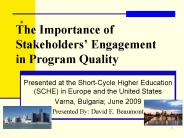 The Importance of Stakeholders