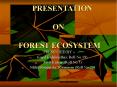 PRESENTATION  ON  FOREST ECOSYSTEM PowerPoint PPT Presentation