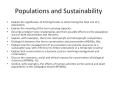 Populations and Sustainability PowerPoint PPT Presentation