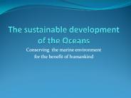 The sustainable development of the Oceans