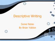 Descriptive Writing