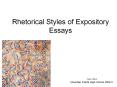 Rhetorical Styles of Expository Essays PowerPoint PPT Presentation