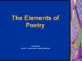 The Elements of Poetry PowerPoint PPT Presentation