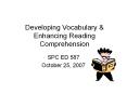 Developing Vocabulary & Enhancing Reading Comprehension PowerPoint PPT Presentation