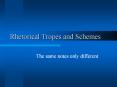 Rhetorical Tropes and Schemes PowerPoint PPT Presentation