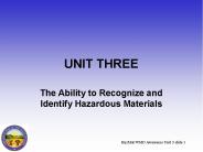 HazMat/WMD Awareness Unit 3 slide 1