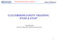 CLEANROOM SAFETY TRAINING ET105 & ET107 PowerPoint PPT Presentation