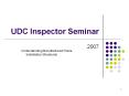 UDC Inspector Seminar PowerPoint PPT Presentation