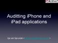 Auditting iPhone and iPad applications PowerPoint PPT Presentation