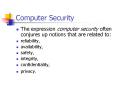 Computer Security PowerPoint PPT Presentation