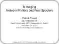Managing Network Printers and Print Spoolers PowerPoint PPT Presentation