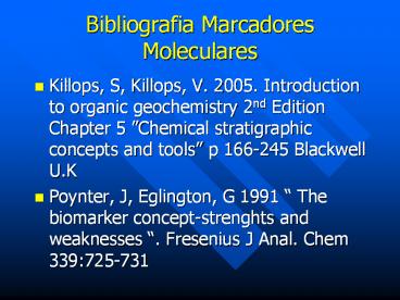 Bibliografia Marcadores Moleculares