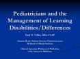 Pediatricians and the Management of Learning Disabilities/Differences PowerPoint PPT Presentation