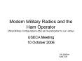 Modern Military Radios and the Ham Operator (What Military Configurations offer as Diversification to our Hobby) PowerPoint PPT Presentation