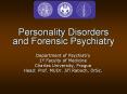 Personality Disorders and Forensic Psychiatry PowerPoint PPT Presentation