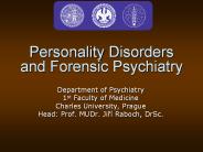 Personality Disorders and Forensic Psychiatry
