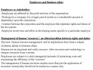Employees and Business ethics