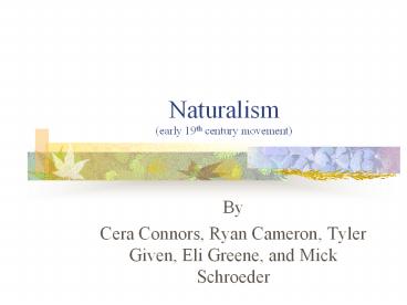 Naturalism (early 19th century movement)