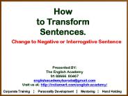 How to Transform Sentences