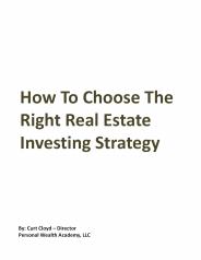 How To Choose The Right Real Estate Investing Strategy