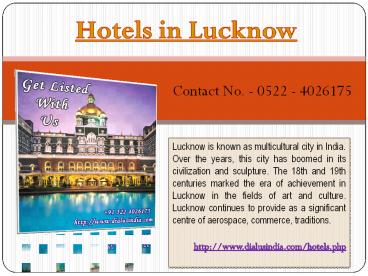 Hotels In Lucknow - DialUs India