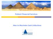 Patient Financial Services: How to Maximize Cash Collections