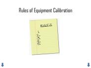 Rules of Equipment Calibration