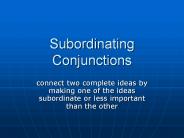 Subordinating conjunctions