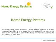 Home Energy Systems