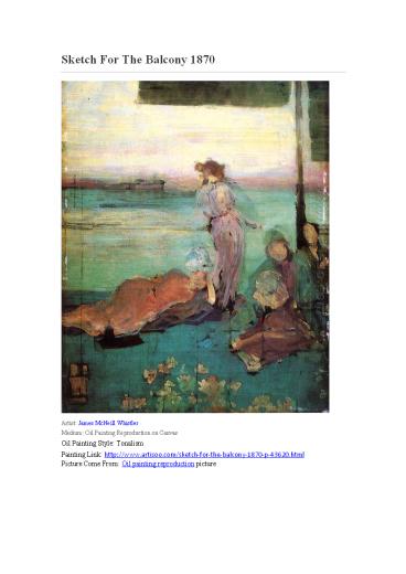 Sketch For The Balcony 1870 -  Artisoo