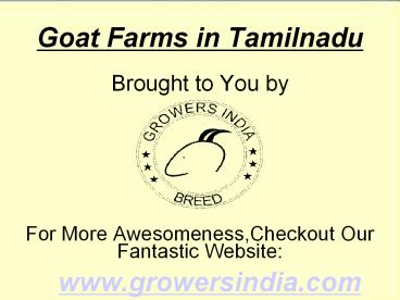 Goat Farms in Tamilnadu