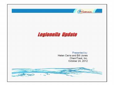 Legionella Update - By ChemTreat