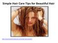 Simple hair care tips for beautiful hair