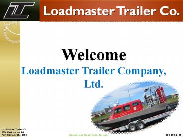 Boat Trailer Manufaturer in Port Clinton
