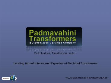 Electrical Transformer manufacturers