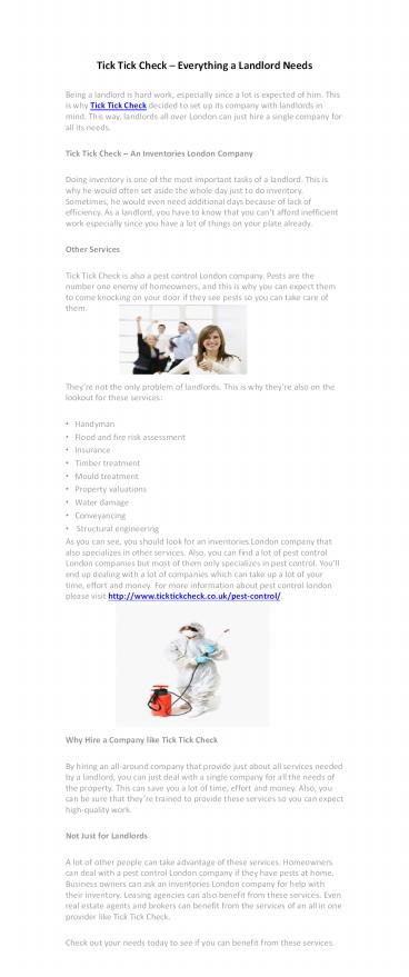 Tick Tick Check – Everything a Landlord Needs