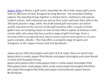 jaypee plots,jaypee plots noida,jaypee plots in noida