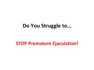 Stop Premature Ejaculation