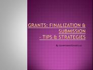 Government Grants - Finalization and Submission Procedure