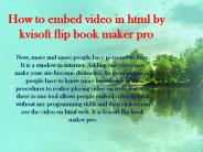 How to embed video in html by kvisoft flip book maker pro