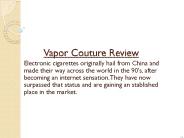 Vapor Couture Review